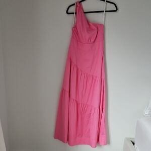 Pink One-Shoulder Dress